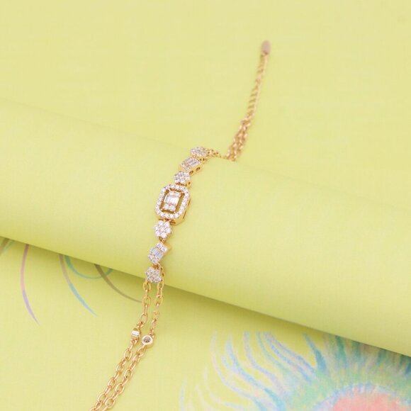 "Elegant Rose Gold Bracelet with Sparkling Gem Accents, XPBL0936 - Picture 8 of 14